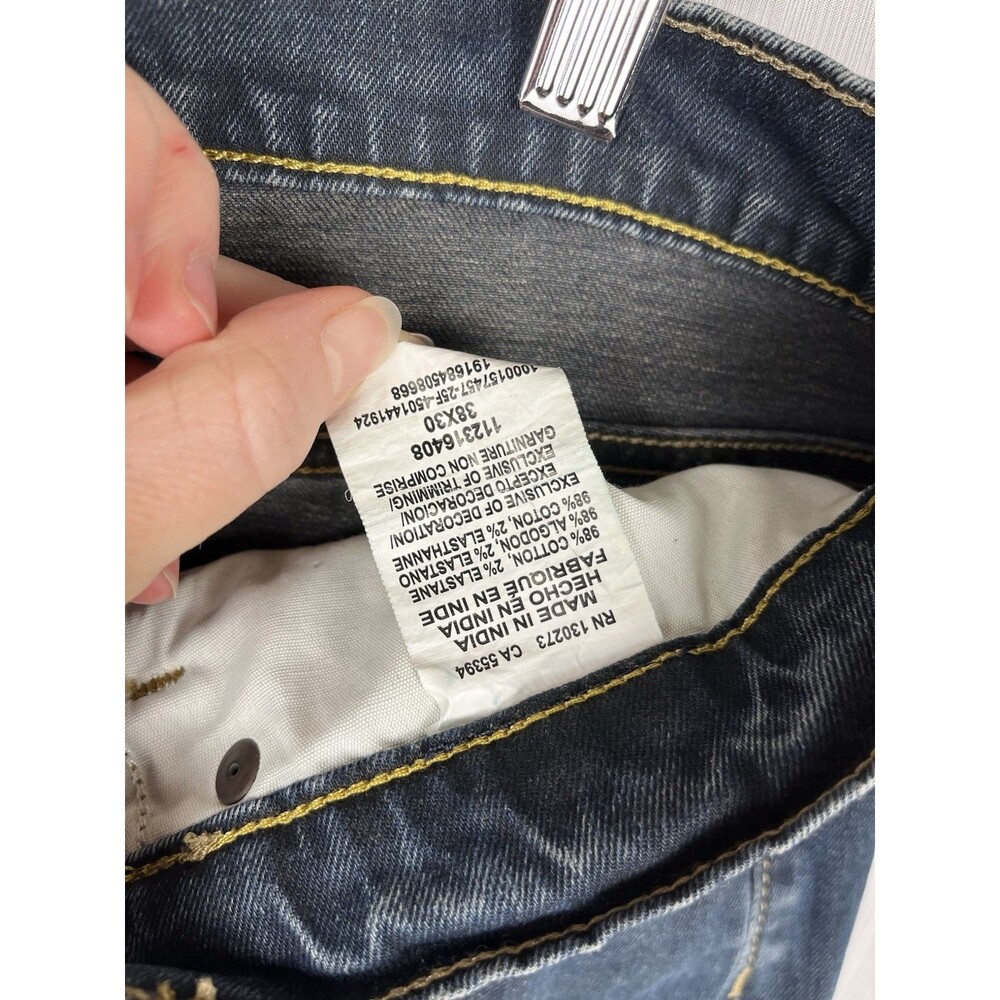 Wrangler Authentics Mens 38x30 Dark Wash Jeans Stretch Denim Workwear - Picture 8 of 13